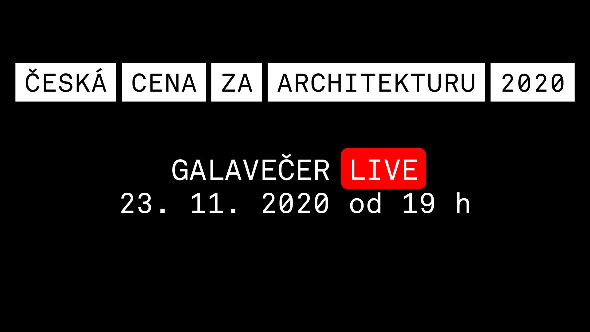 Galavečer České ceny za architekturu 2020